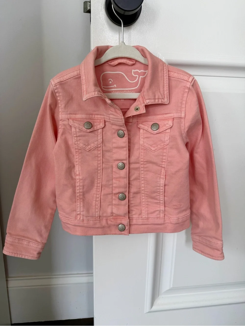 Vineyard Vines Coral Pink Denim Jacket, Girls 3T